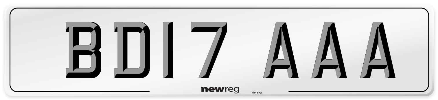 BD17 AAA Number Plate from New Reg